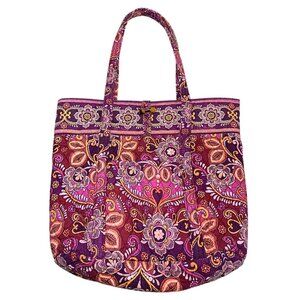 Vera Bradley Safari Sunset Quilted Patterned Tote Bag Purse Toggle Closure